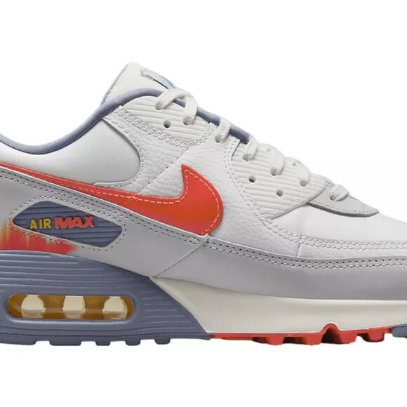 Men's Nike Air Max 90 PRM "Sound Wave" Smmt Wht/Bright Crimson - Picture 5 of 10